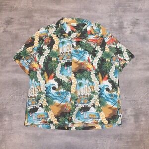 Hawaiian Made in Hawaii All Over Print Short Sleeve Button Up Cam Collar  Shirt